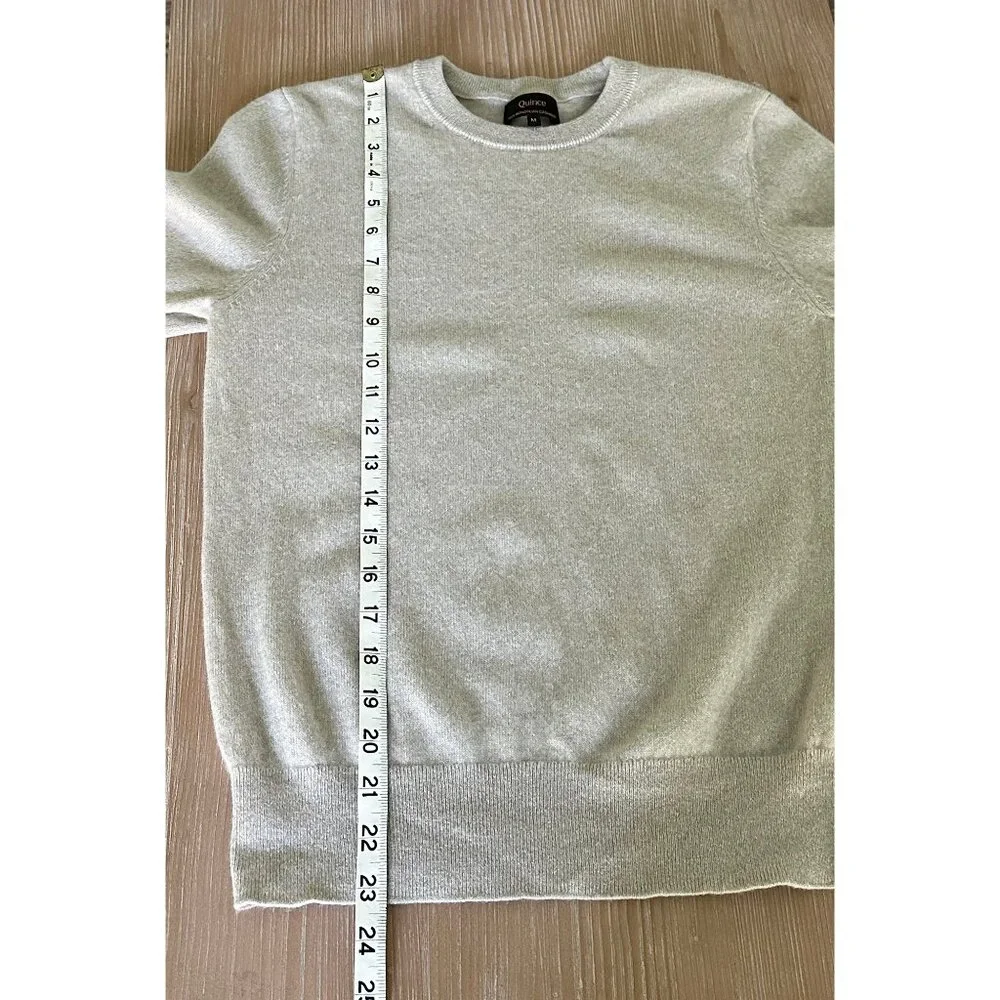Quince Mongolian Cashmere Crewneck Sweater Heather Cloud Beige - Medium - Picture 6 of 6